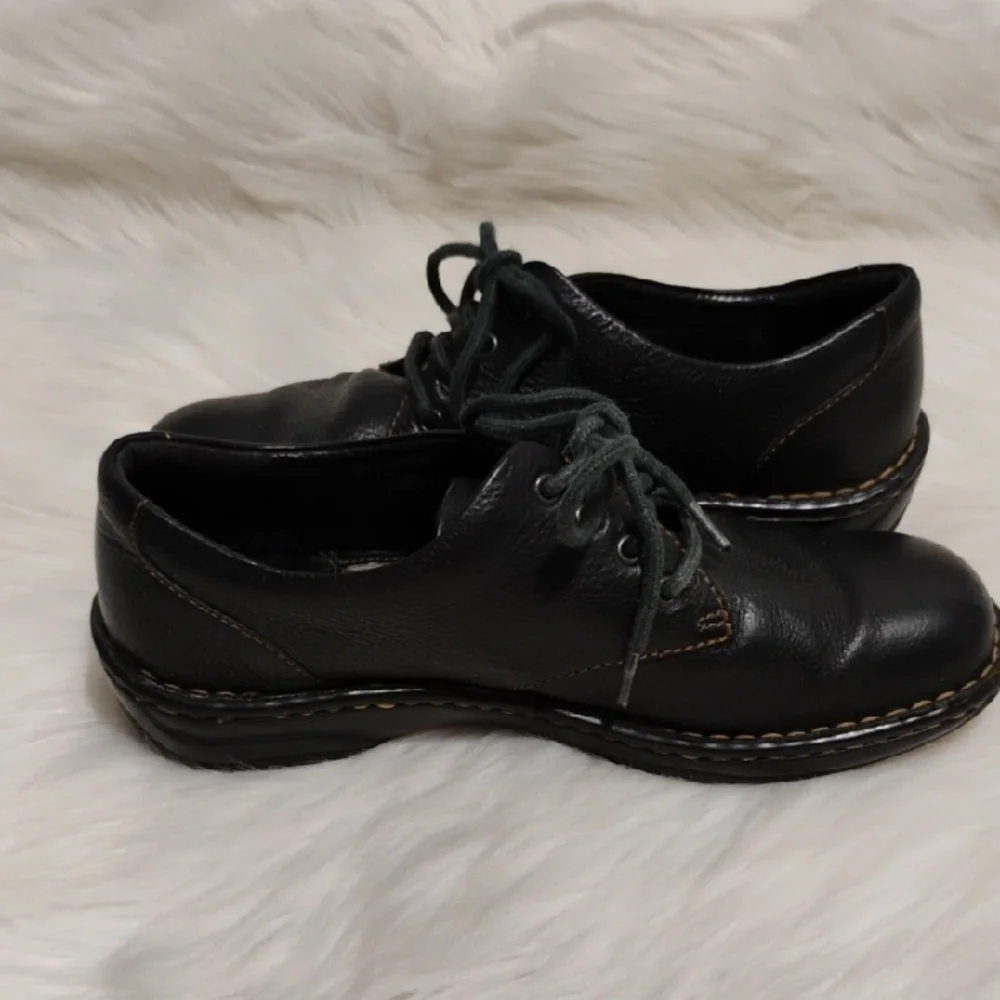(#47) SALE! Born Black Leather Oxfords Women's Shoes 7.5 Worn 3X Max